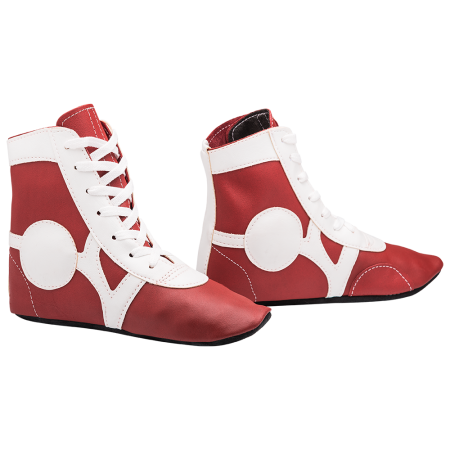 Купить Обувь для самбо SM-0102, кожа, красный Rusco в Аксае 