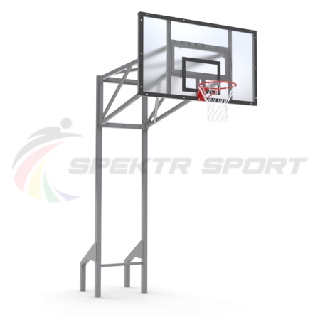 Купить Стойка баскетбольная уличная усиленная со щитом из оргстекла, кольцом и сеткой SP D 413 в Аксае 