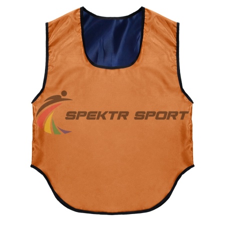Купить Манишка футбольная двусторонняя Spektr Sport оранжево-синяя, р. 36-40 в Аксае 