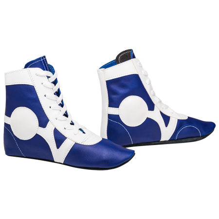 Купить Обувь для самбо SM-0102, кожа, синий Rusco в Аксае 