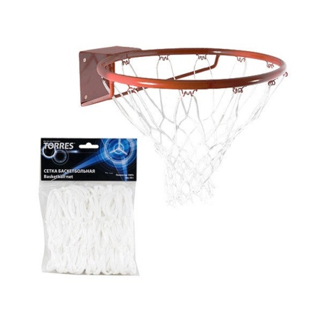 Купить Сетка баскетбольная Torres, нить 4 мм, белая в Аксае 