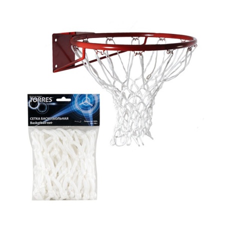 Купить Сетка баскетбольная Torres, нить 6 мм, белая в Аксае 