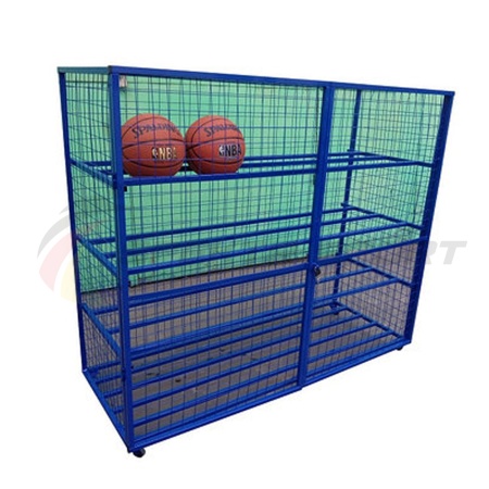 Купить Стеллаж для хранения мячей и инвентаря передвижной металлический (сетка) Разборный в Аксае 