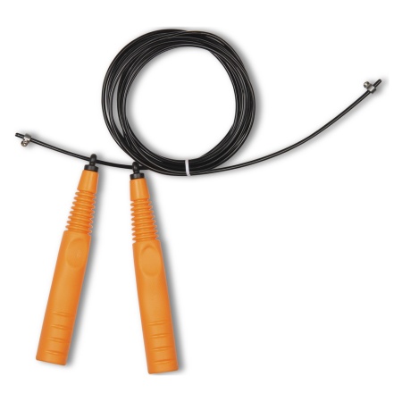 Купить Скакалка высокооборотная Кроссфит стальной шнур в оплетке 2.9 м чёрно-оранжевая в Аксае 